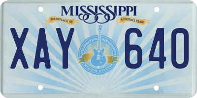 MS license plate XAY640
