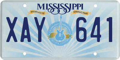 MS license plate XAY641