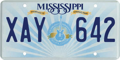 MS license plate XAY642