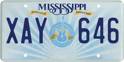 MS license plate XAY646