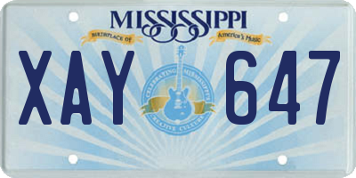 MS license plate XAY647