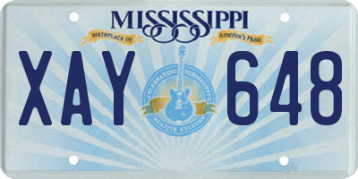 MS license plate XAY648