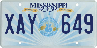 MS license plate XAY649