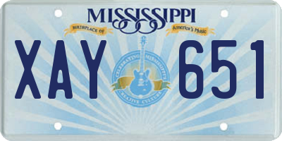 MS license plate XAY651