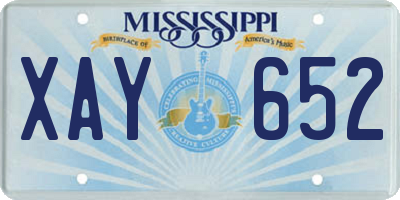 MS license plate XAY652
