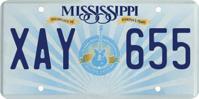 MS license plate XAY655