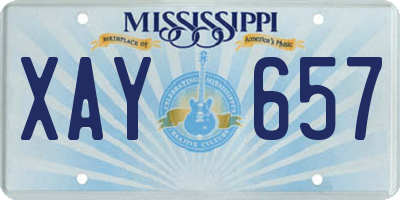 MS license plate XAY657