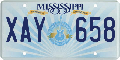 MS license plate XAY658