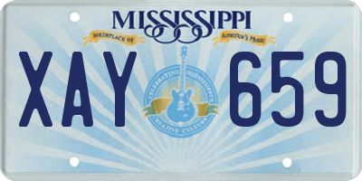MS license plate XAY659