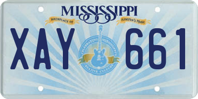 MS license plate XAY661