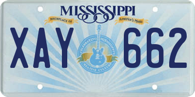 MS license plate XAY662