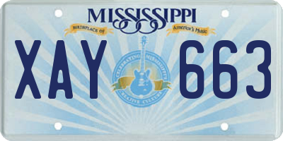 MS license plate XAY663