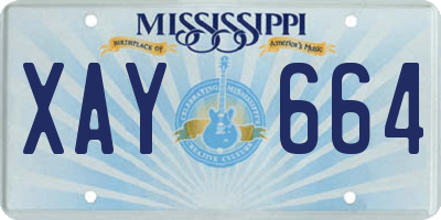 MS license plate XAY664