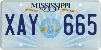MS license plate XAY665