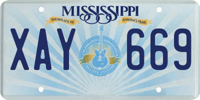MS license plate XAY669