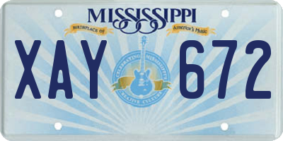 MS license plate XAY672