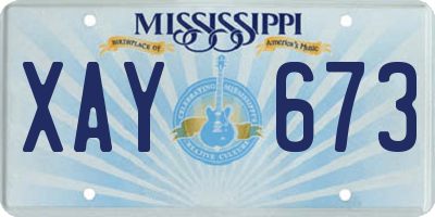MS license plate XAY673