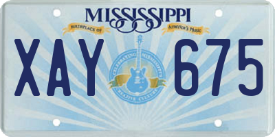 MS license plate XAY675