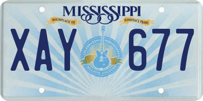 MS license plate XAY677