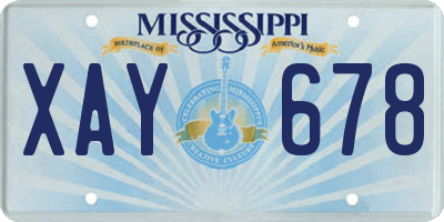 MS license plate XAY678