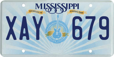 MS license plate XAY679