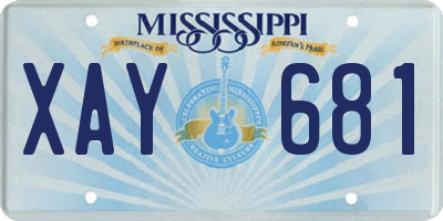 MS license plate XAY681