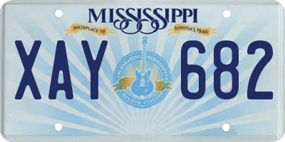 MS license plate XAY682