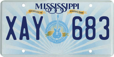 MS license plate XAY683