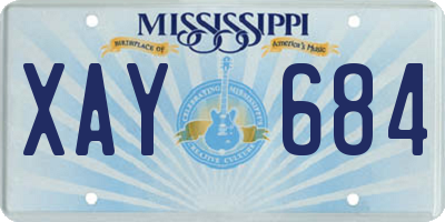 MS license plate XAY684