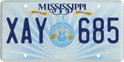 MS license plate XAY685