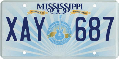 MS license plate XAY687