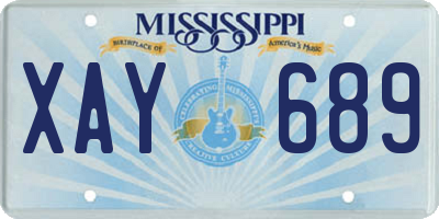 MS license plate XAY689