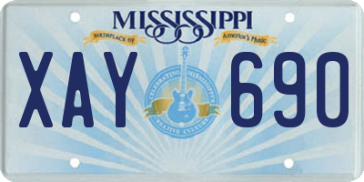 MS license plate XAY690