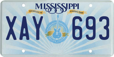 MS license plate XAY693