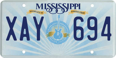 MS license plate XAY694