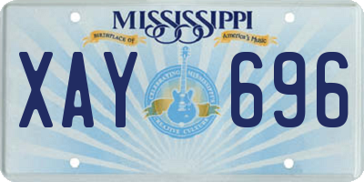 MS license plate XAY696