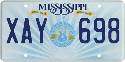 MS license plate XAY698