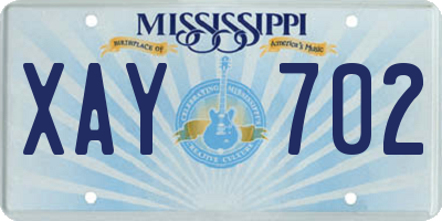 MS license plate XAY702