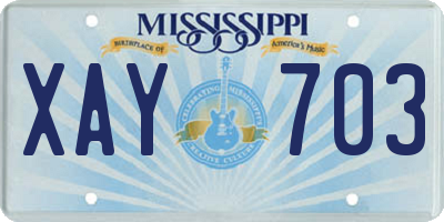 MS license plate XAY703