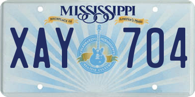 MS license plate XAY704