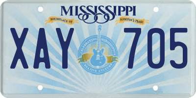 MS license plate XAY705
