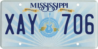 MS license plate XAY706