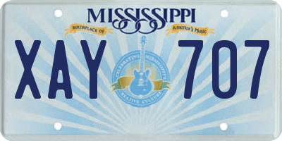 MS license plate XAY707
