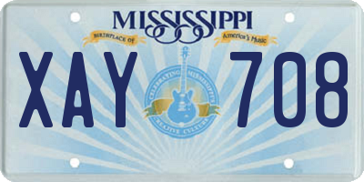 MS license plate XAY708