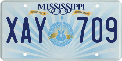 MS license plate XAY709