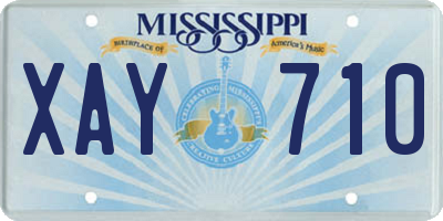 MS license plate XAY710