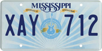 MS license plate XAY712