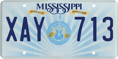 MS license plate XAY713