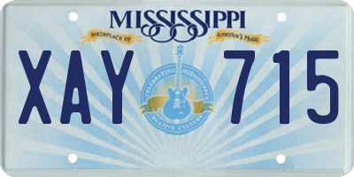 MS license plate XAY715