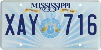 MS license plate XAY716